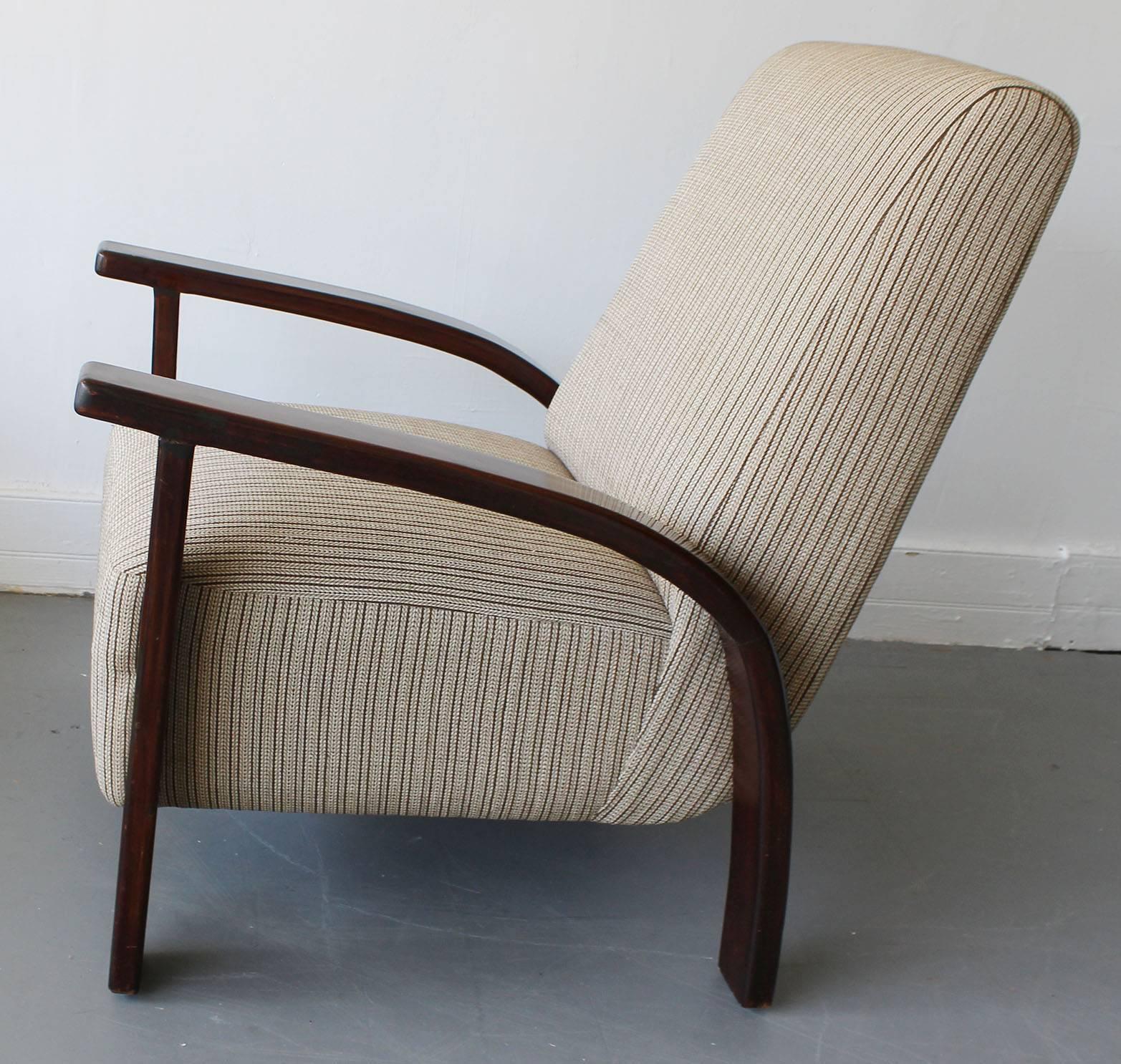 French Pair of Bentwood Mid-Century Armchairs For Sale