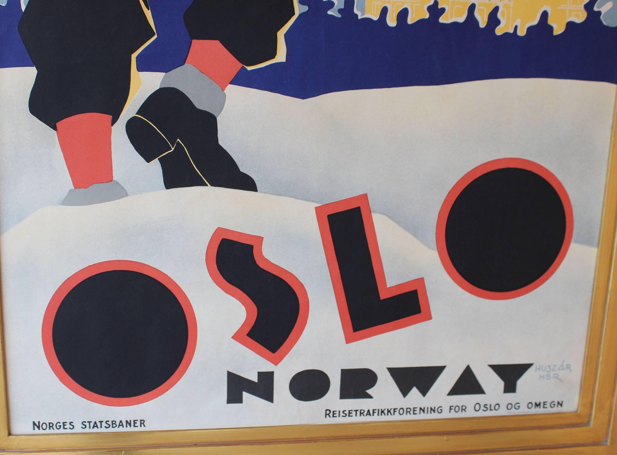 Mid-20th Century Norwegian Ski Poster
