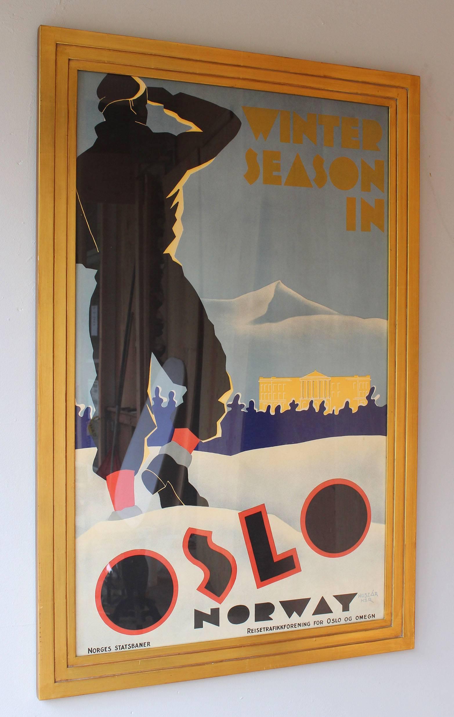 Mid-Century Modern Norwegian Ski Poster