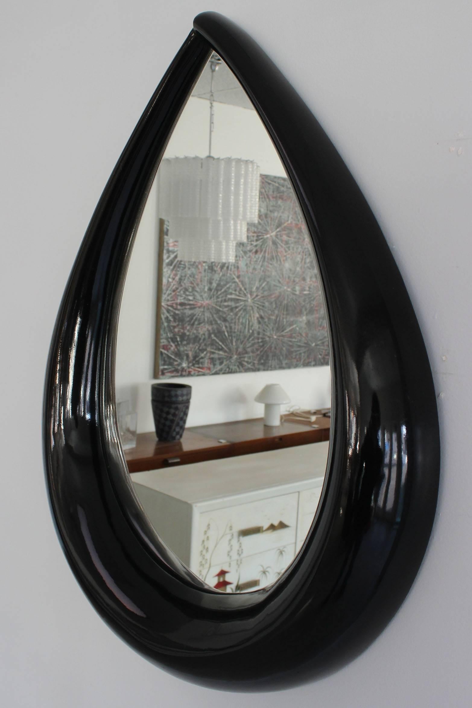 Mid-Century Modern Lacquered Teardrop Mirror