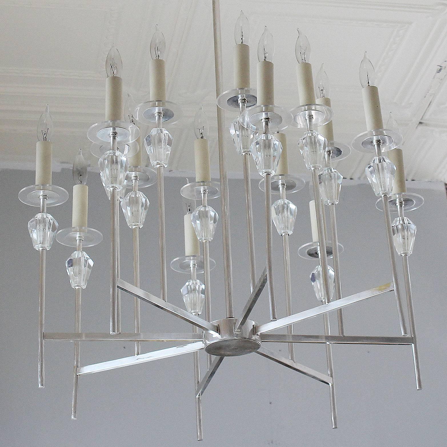 American Tommi Parzinger Style Chandelier For Sale