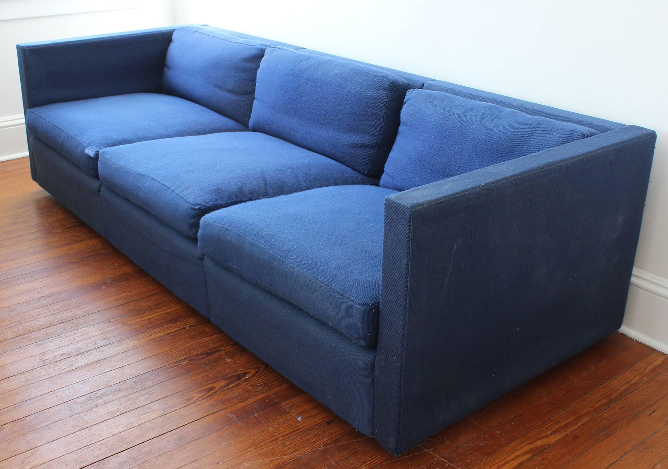 Mid-Century Modern Pair of Knoll Tuxedo Sofas