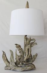 Pair Driftwood Lamps with Finials
