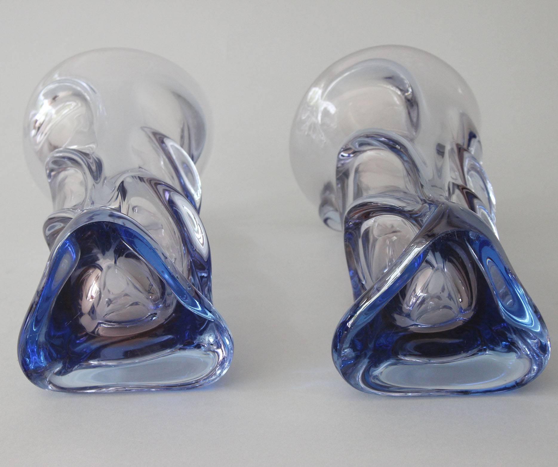 Pair of Swedish Glass Vases In Excellent Condition In Southampton, NY