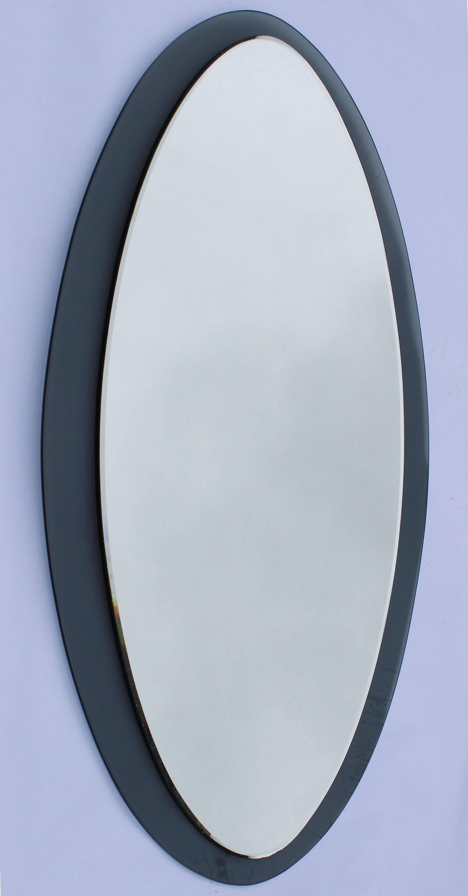 Mid-Century Modern Italian Glass Frame Mirror