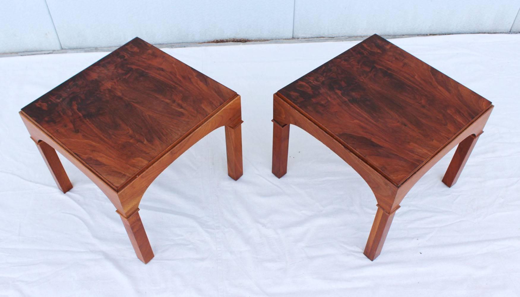 1960's Modern walnut side tables by Brown Saltman.