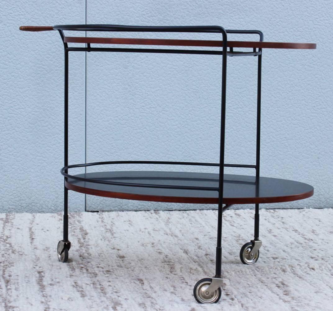 1960s modern Danish bar cart made by Jese Mobel.