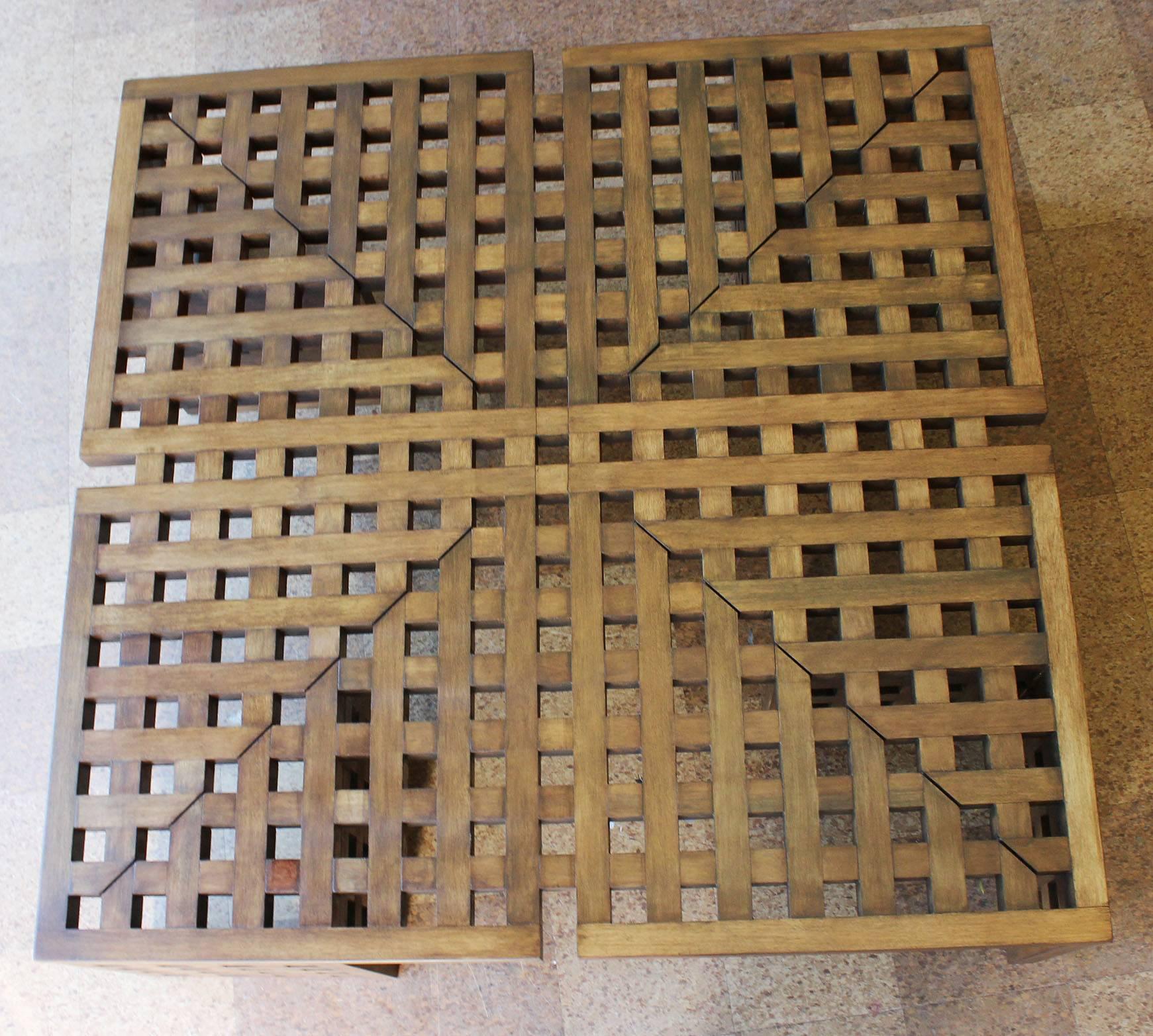 Italian Grid Coffee Table In Excellent Condition In Southampton, NY