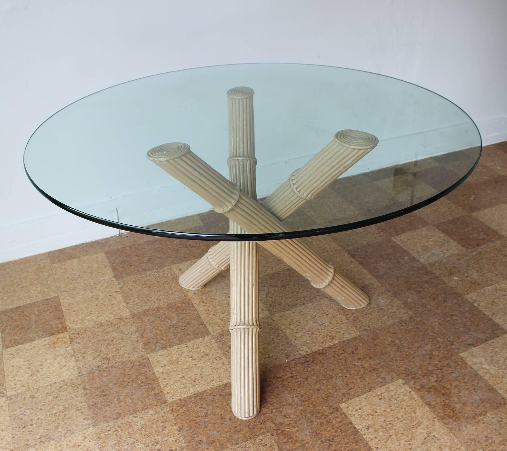 round bamboo dining table