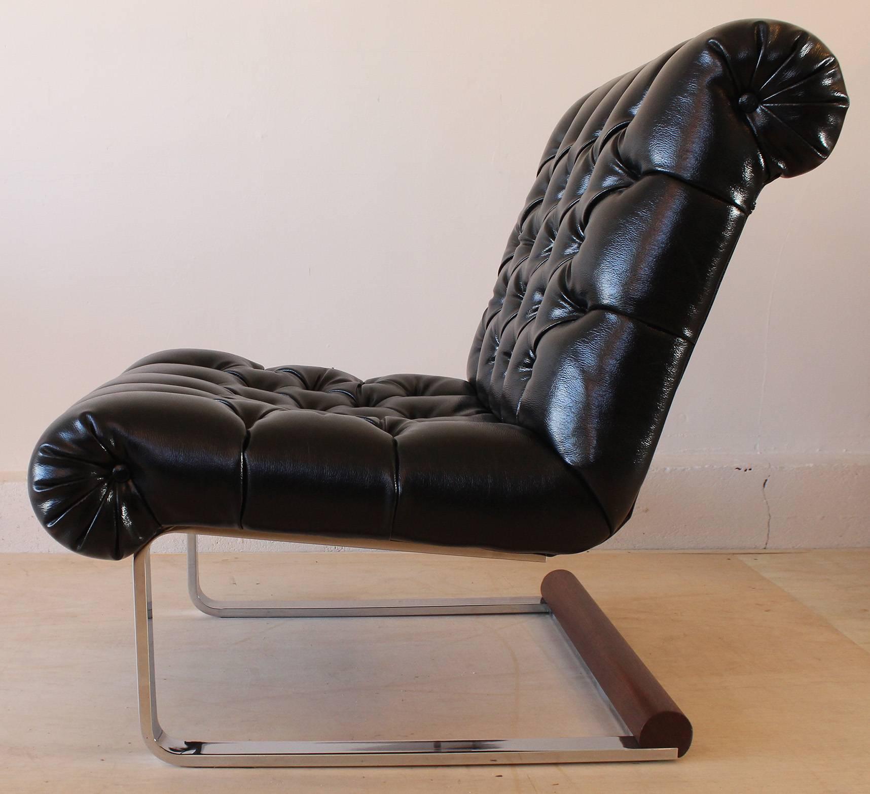 American Milo Baughman Slipper Chair For Sale