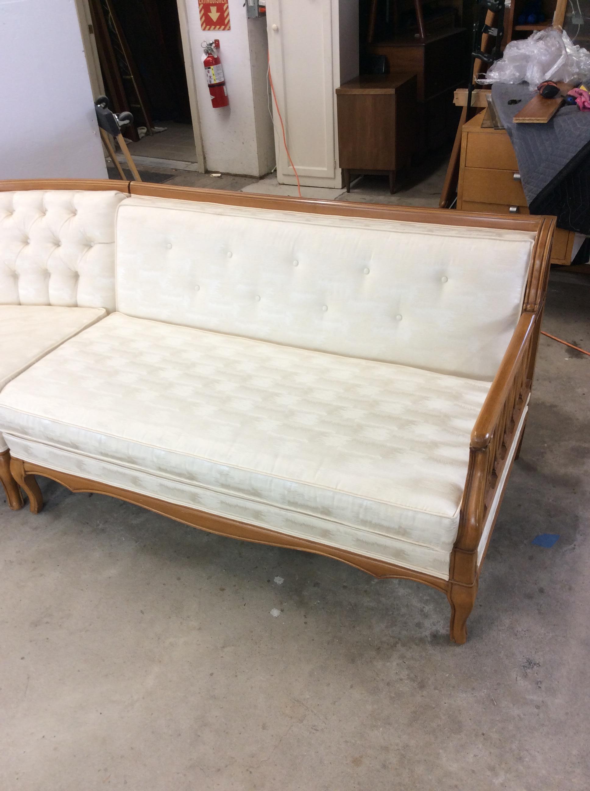 American Mid Century Modern Three Piece Sectional Sofa with Vintage Upholstery For Sale