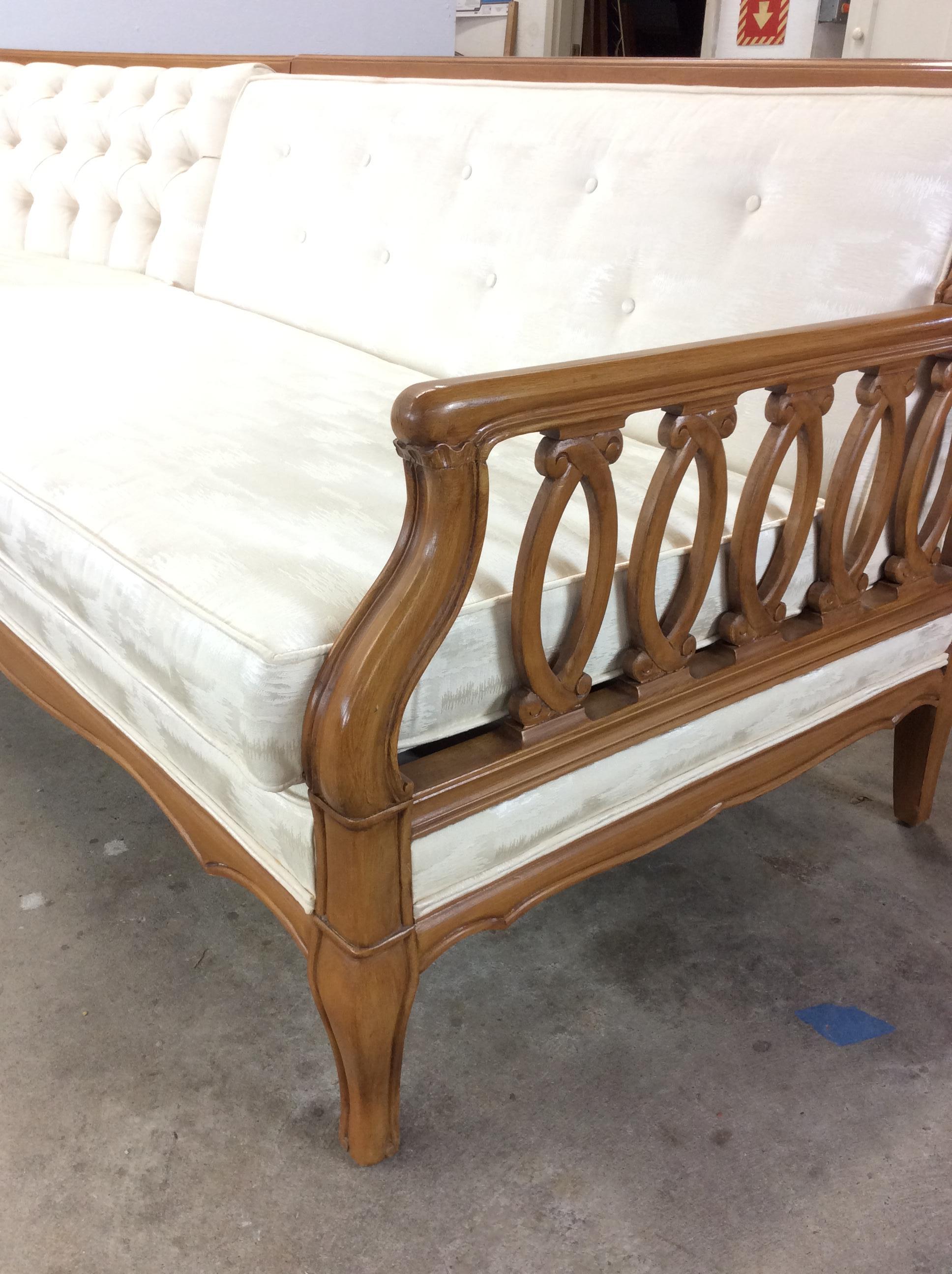Mid Century Modern Three Piece Sectional Sofa with Vintage Upholstery For Sale 4
