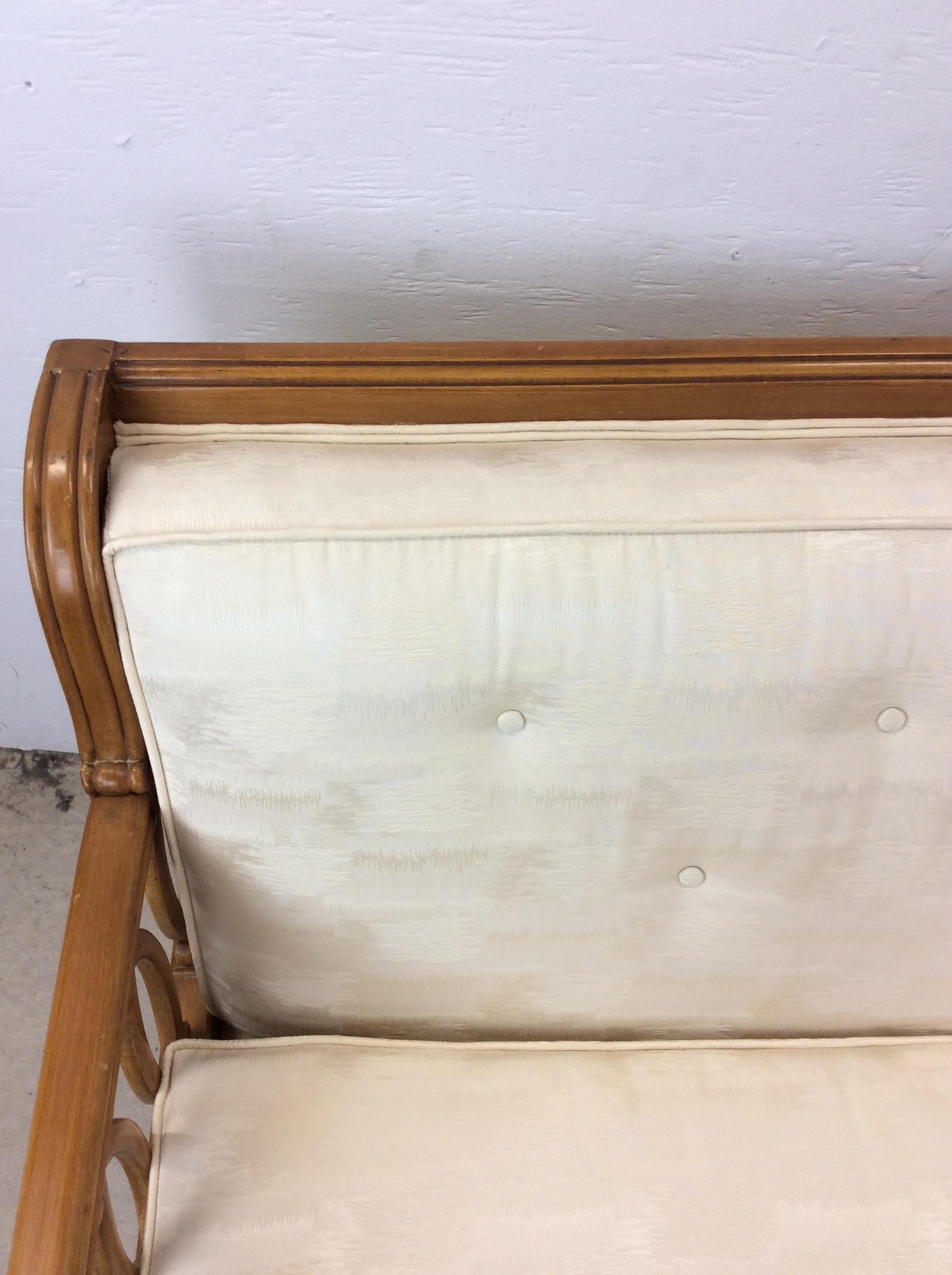 Mid Century Modern Three Piece Sectional Sofa with Vintage Upholstery For Sale 6