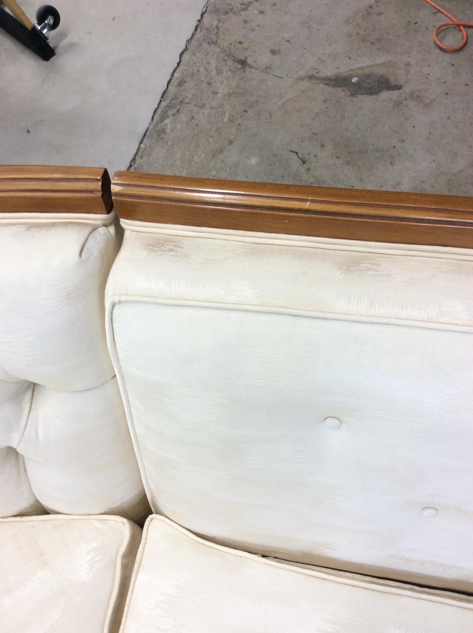 Mid Century Modern Three Piece Sectional Sofa with Vintage Upholstery For Sale 7