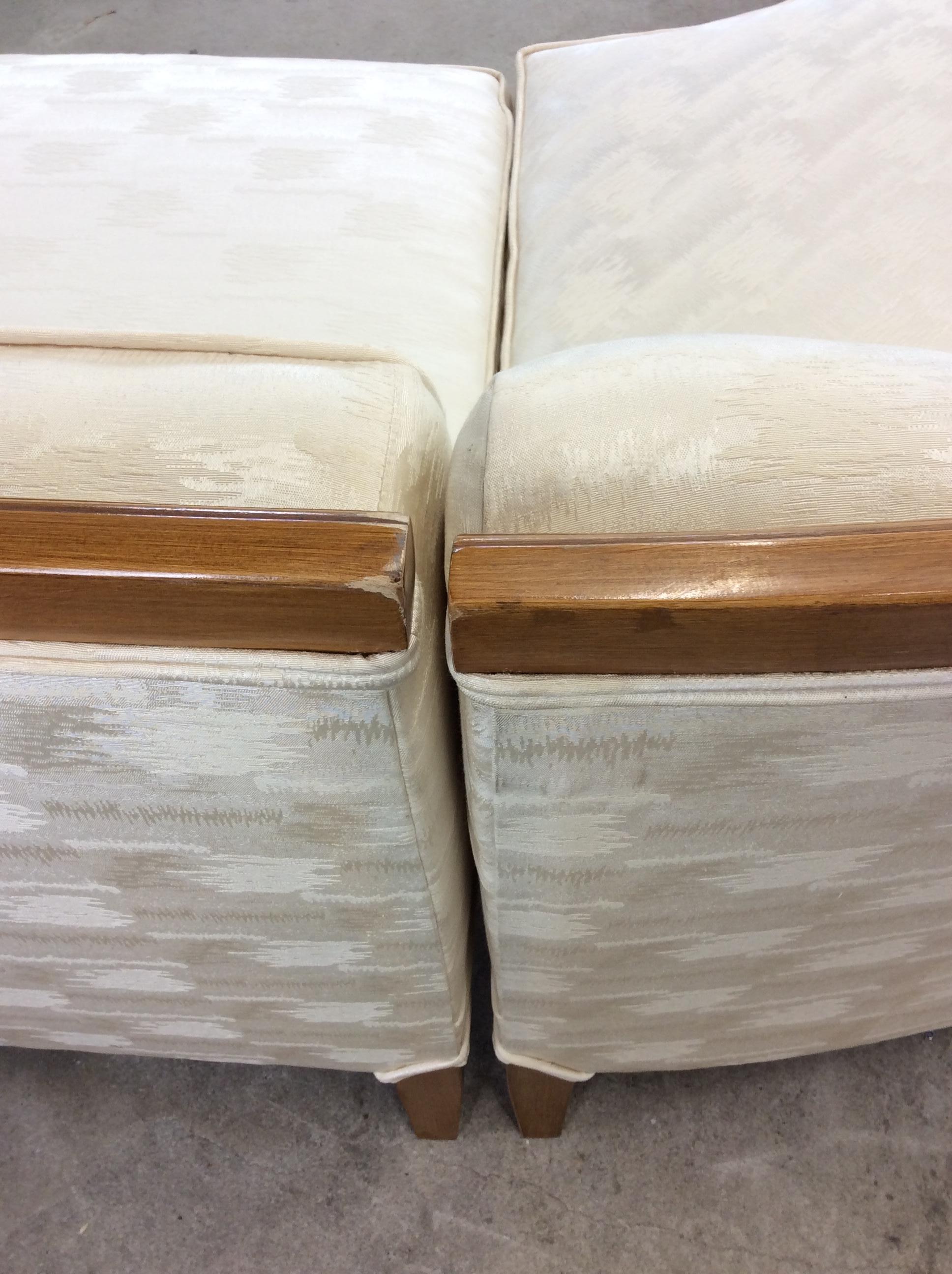 Mid Century Modern Three Piece Sectional Sofa with Vintage Upholstery For Sale 9