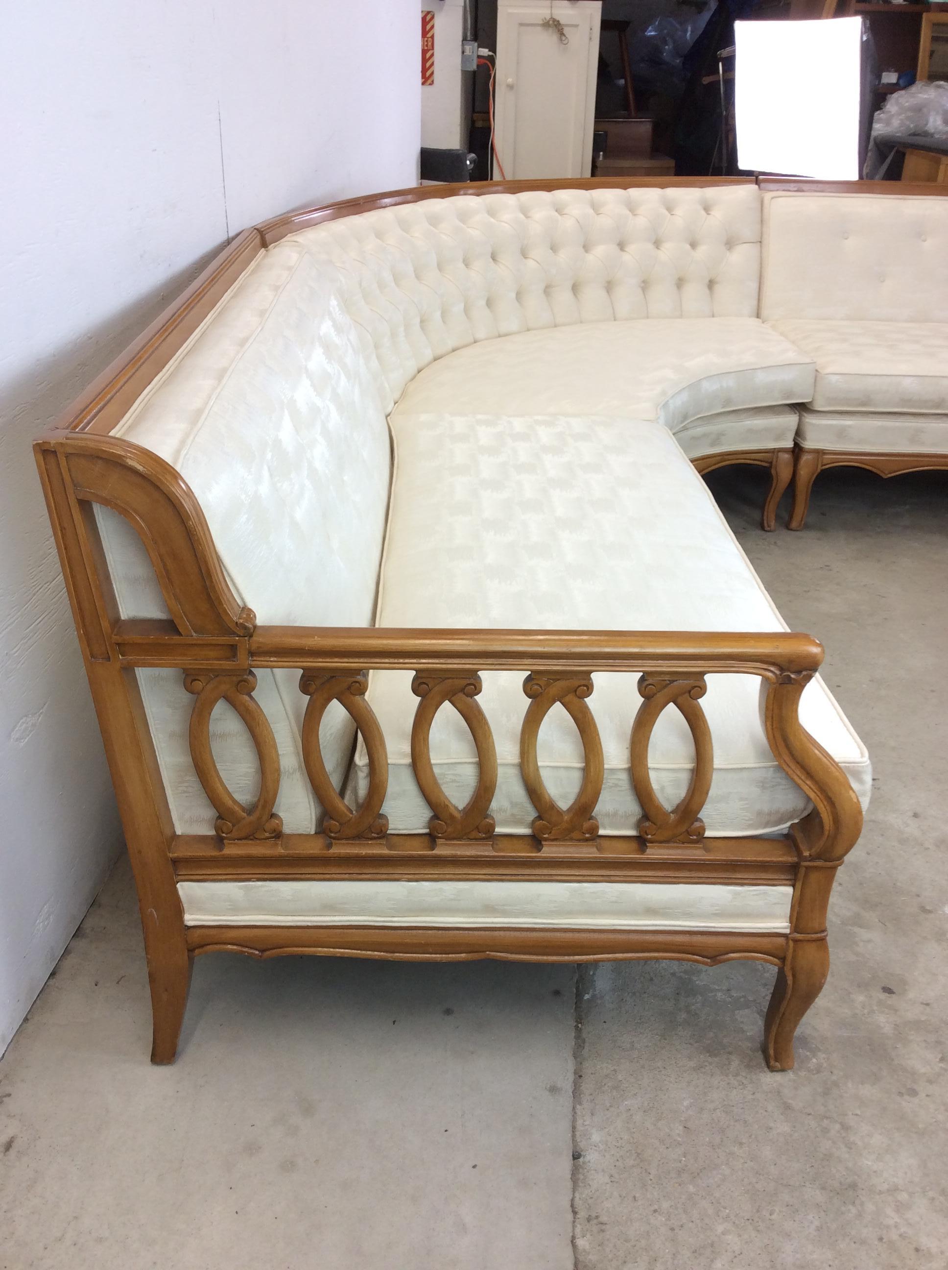 Mid Century Modern Three Piece Sectional Sofa with Vintage Upholstery For Sale 10