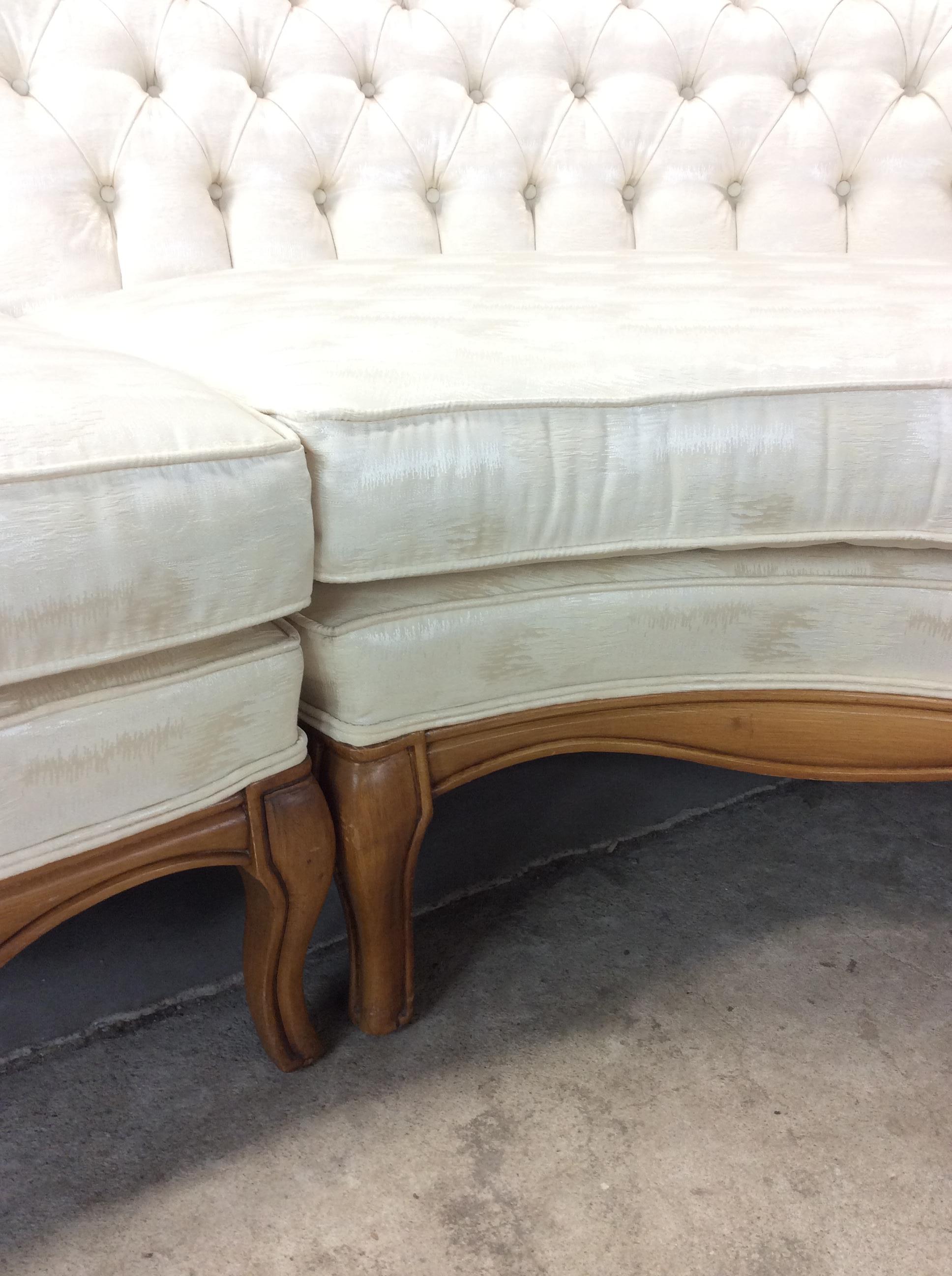 Mid Century Modern Three Piece Sectional Sofa with Vintage Upholstery For Sale 2