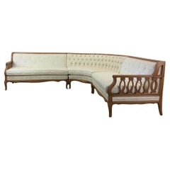 Mid Century Modern Three Piece Sectional Sofa with Vintage Upholstery