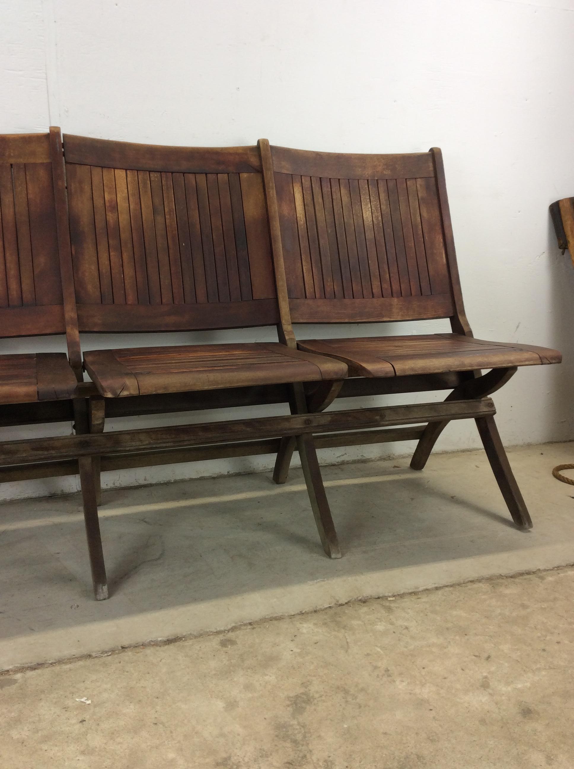 American Craftsman Antique Set of Four Folding Theater Seats For Sale