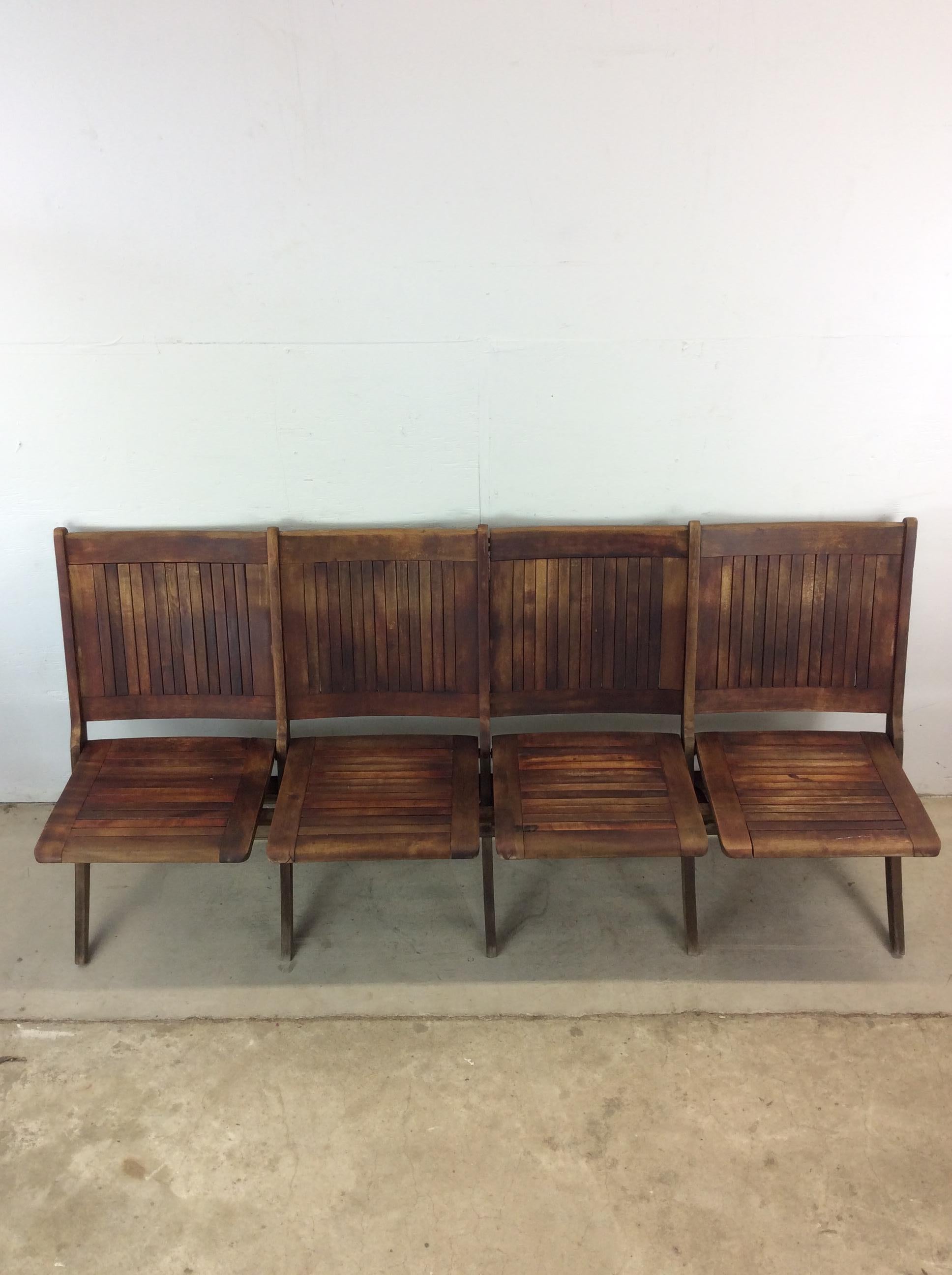 American Antique Set of Four Folding Theater Seats For Sale