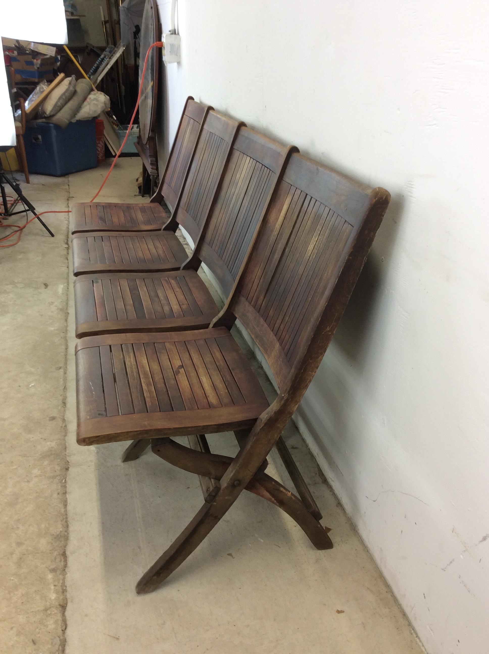 Antique Set of Four Folding Theater Seats For Sale 4