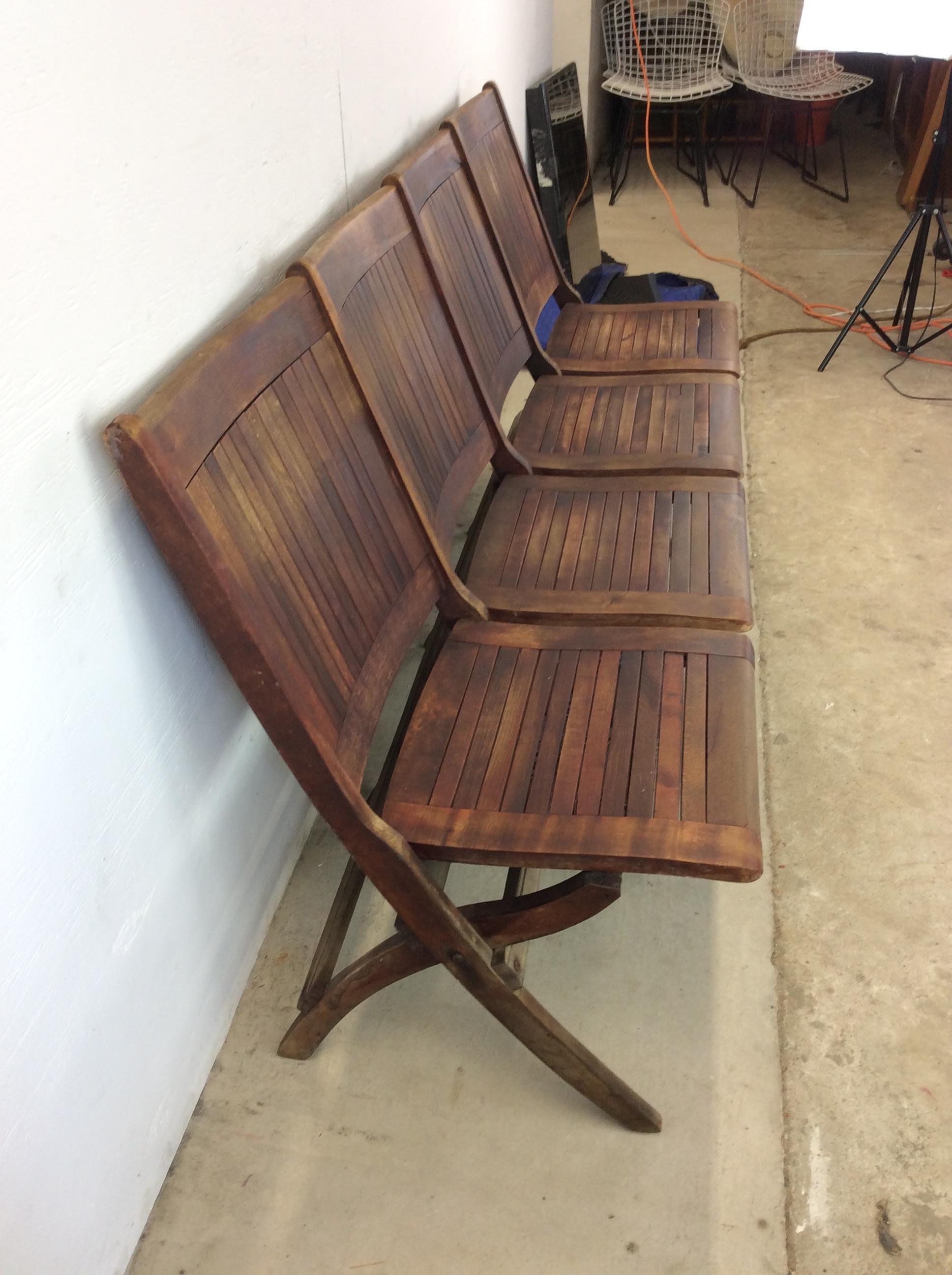 Antique Set of Four Folding Theater Seats For Sale 6