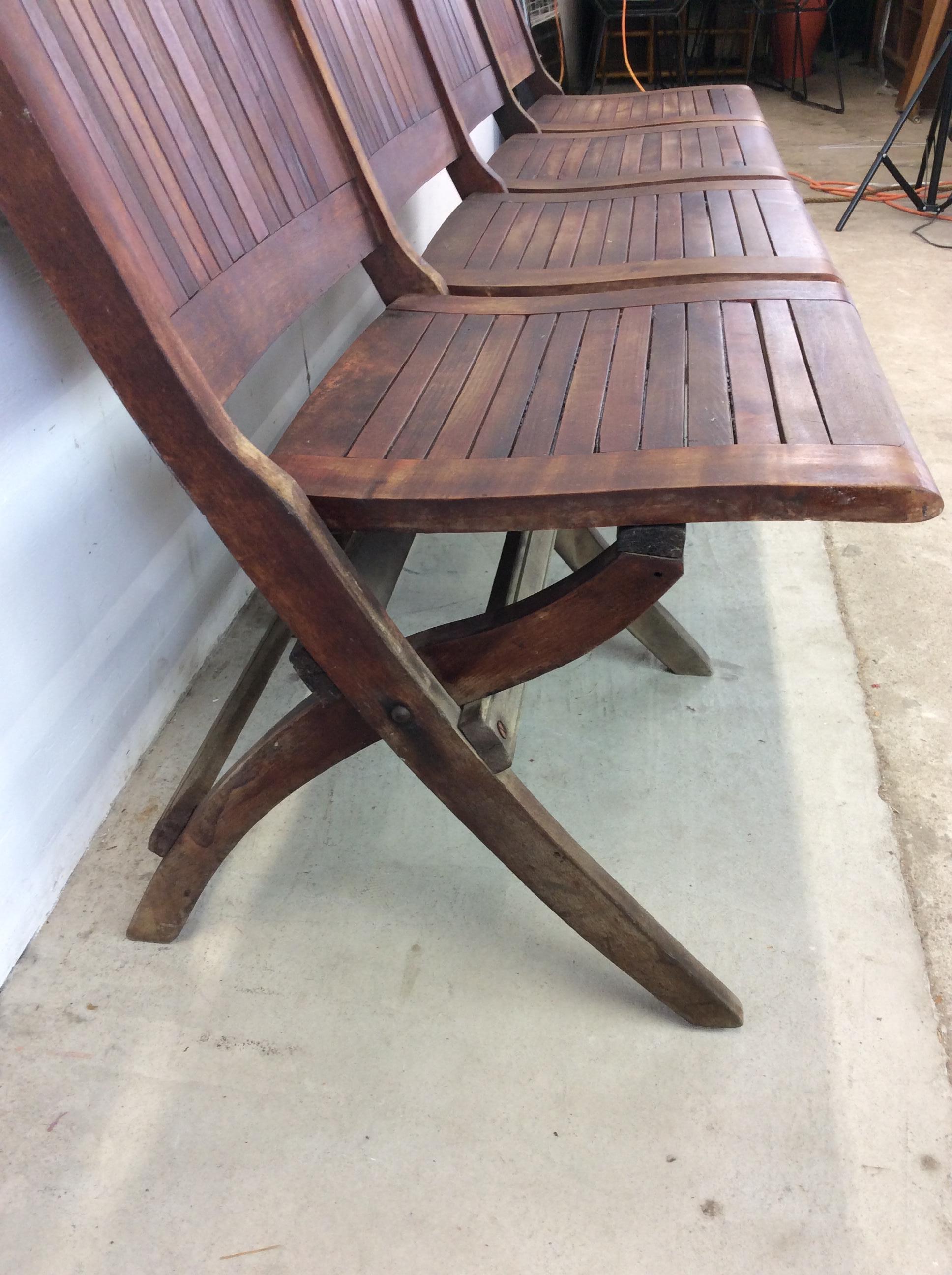 Antique Set of Four Folding Theater Seats For Sale 7