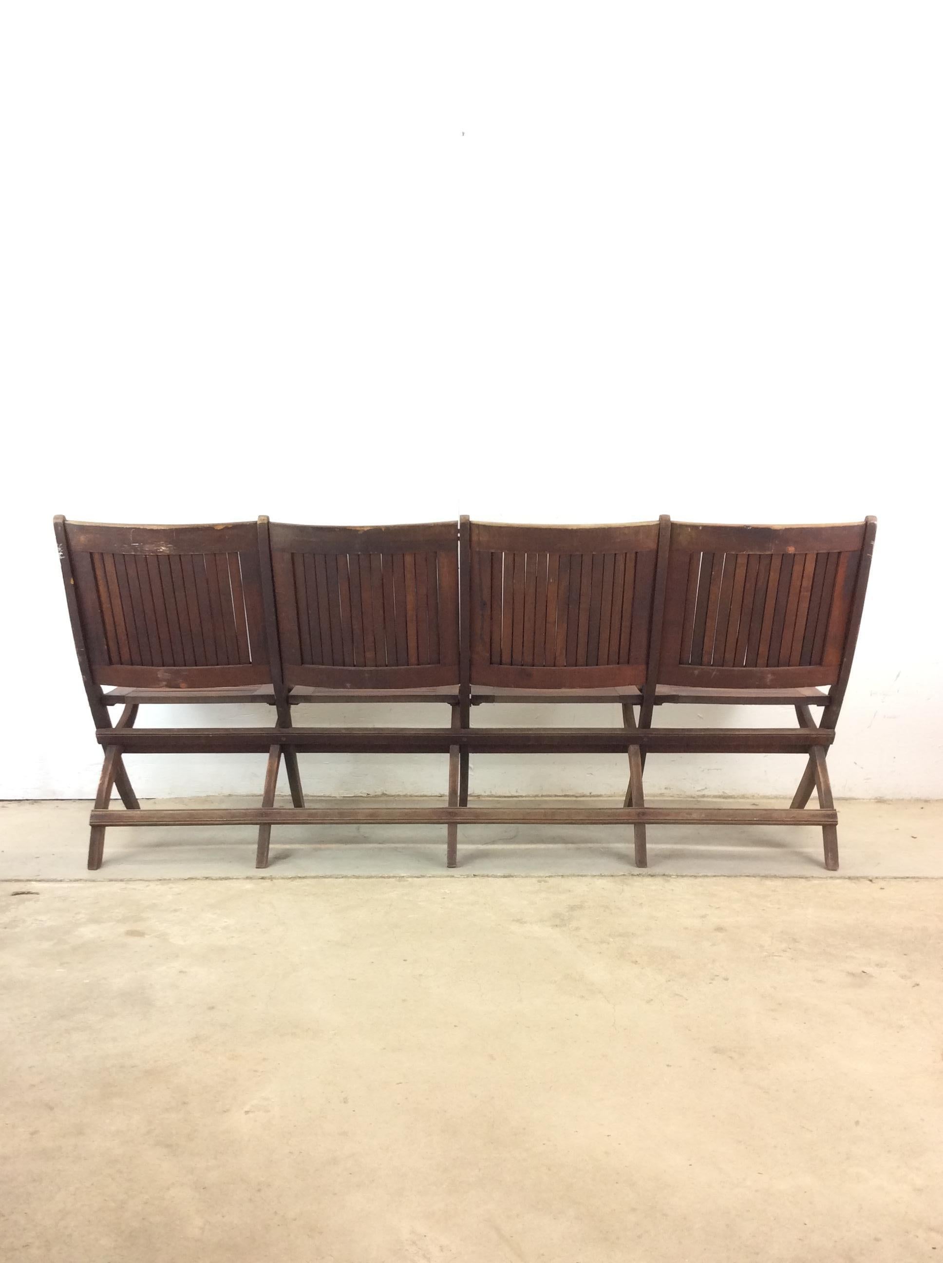 Antique Set of Four Folding Theater Seats For Sale 8