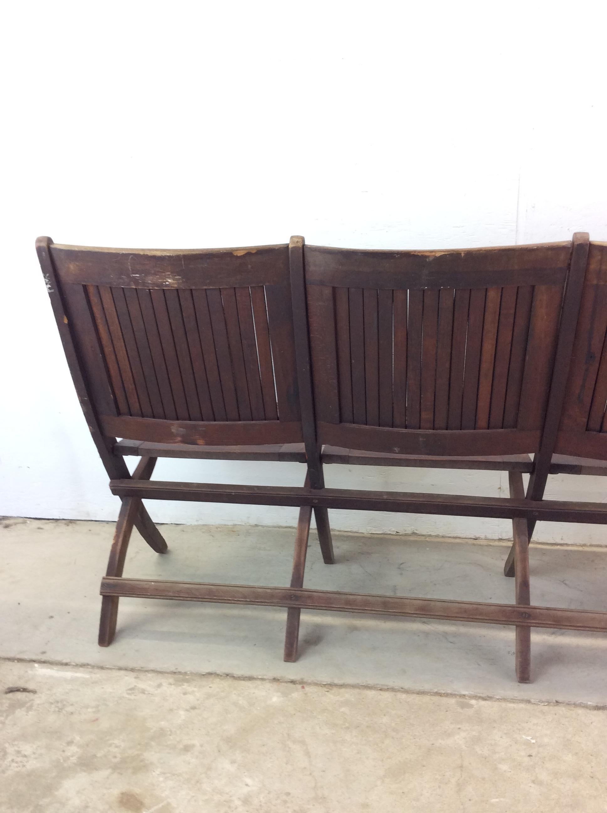 Antique Set of Four Folding Theater Seats For Sale 9