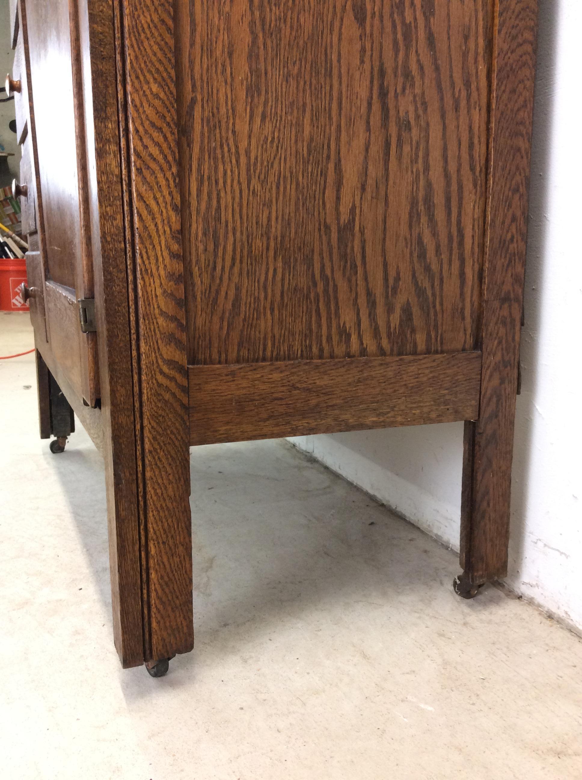 Specchio Armoire Side by Side in Antique Oak con specchio in vendita