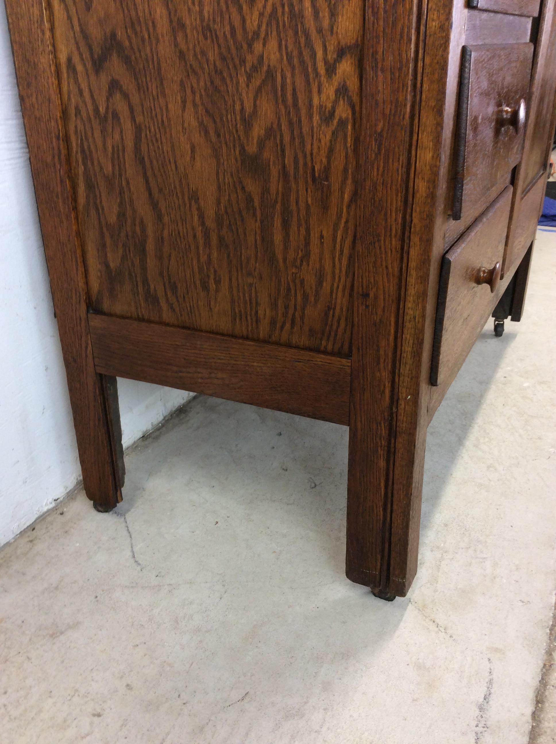 Armoire Side by Side in Antique Oak con specchio in vendita 3