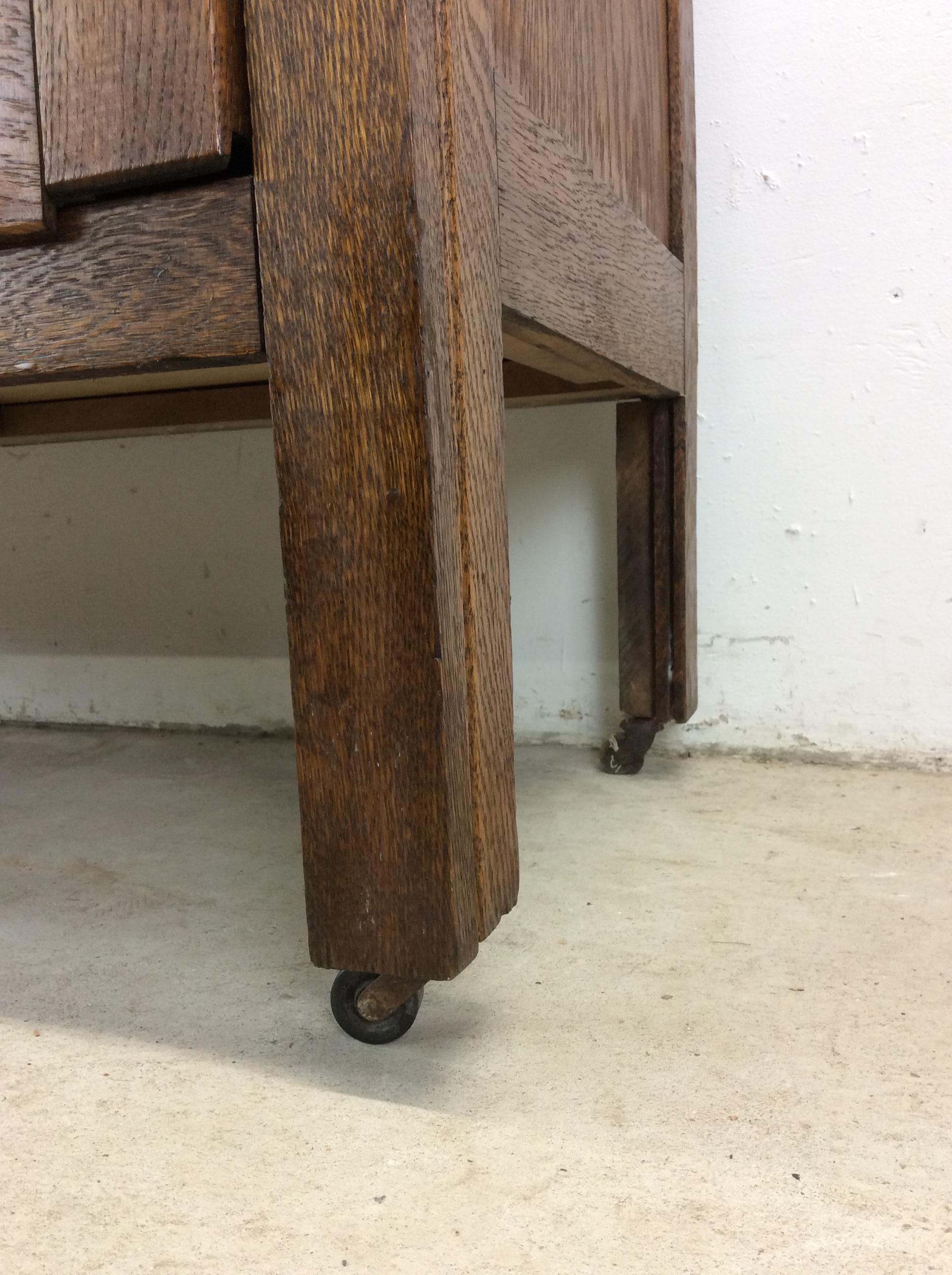 Armoire Side by Side in Antique Oak con specchio in vendita 8