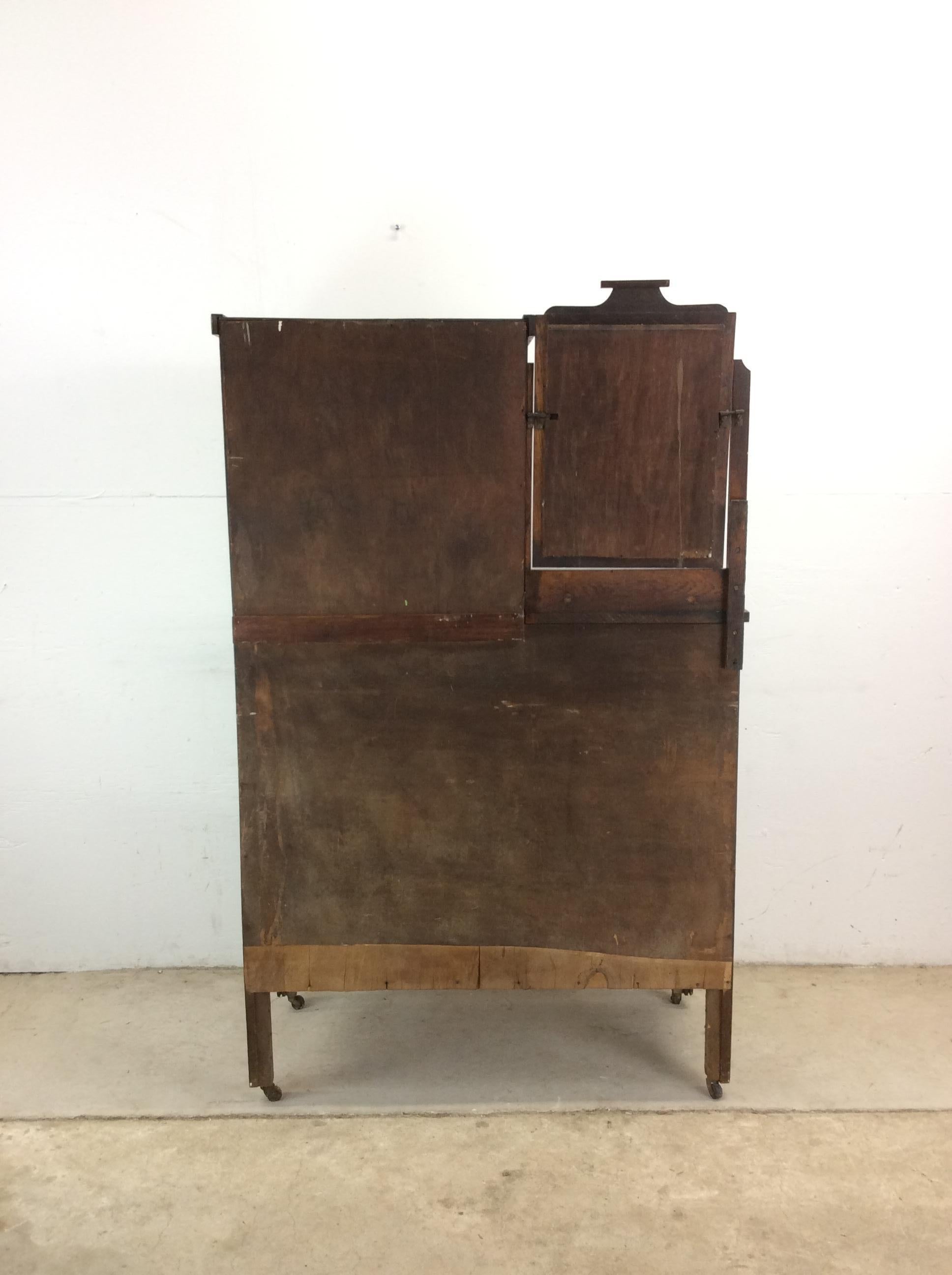 Armoire Side by Side in Antique Oak con specchio in vendita 9