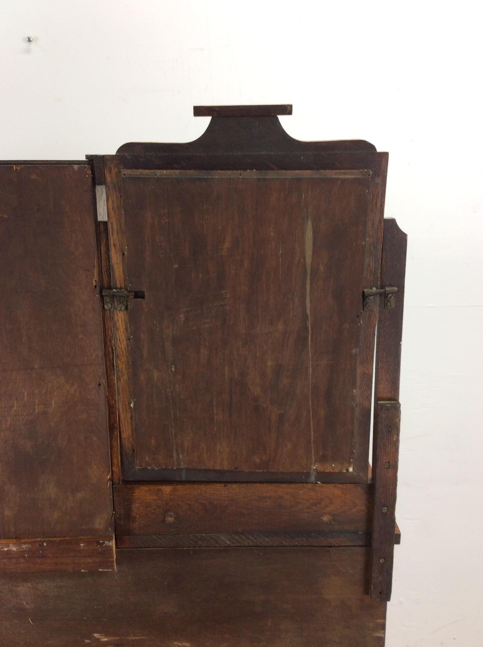 Armoire Side by Side in Antique Oak con specchio in vendita 10