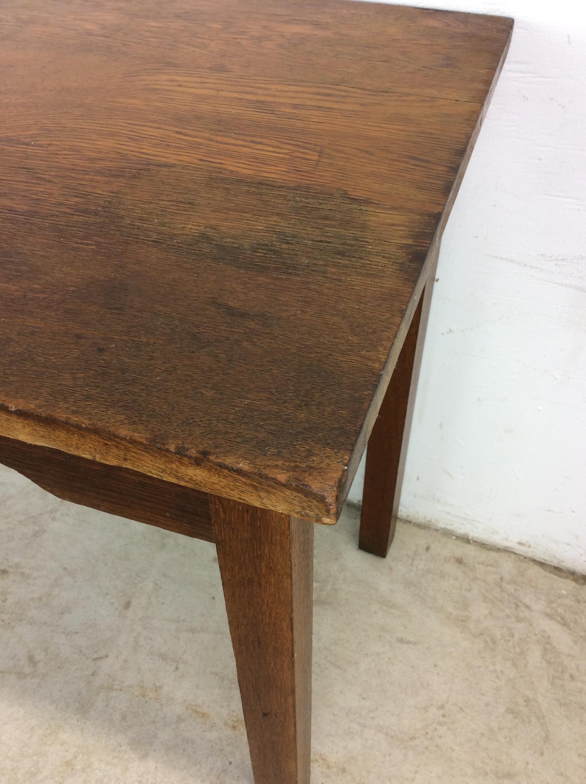 20th Century Antique Oak Writing Desk with Drawer & Leaf For Sale