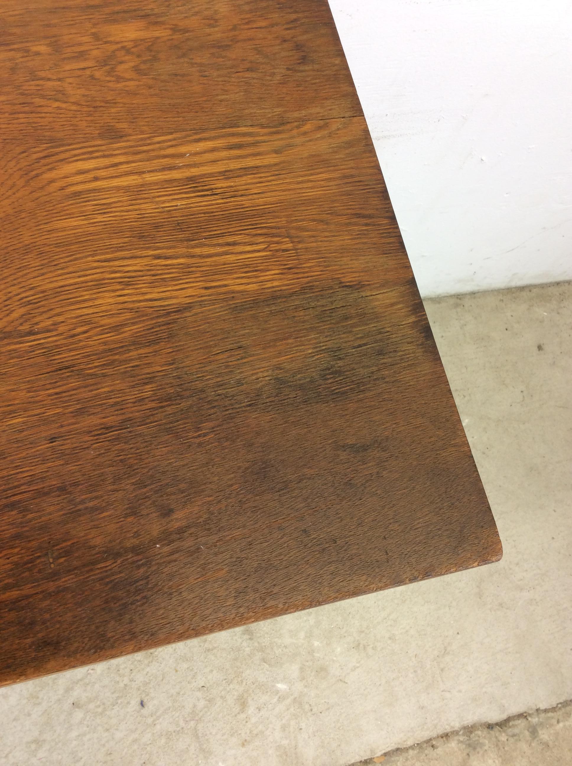 Antique Oak Writing Desk with Drawer & Leaf For Sale 2