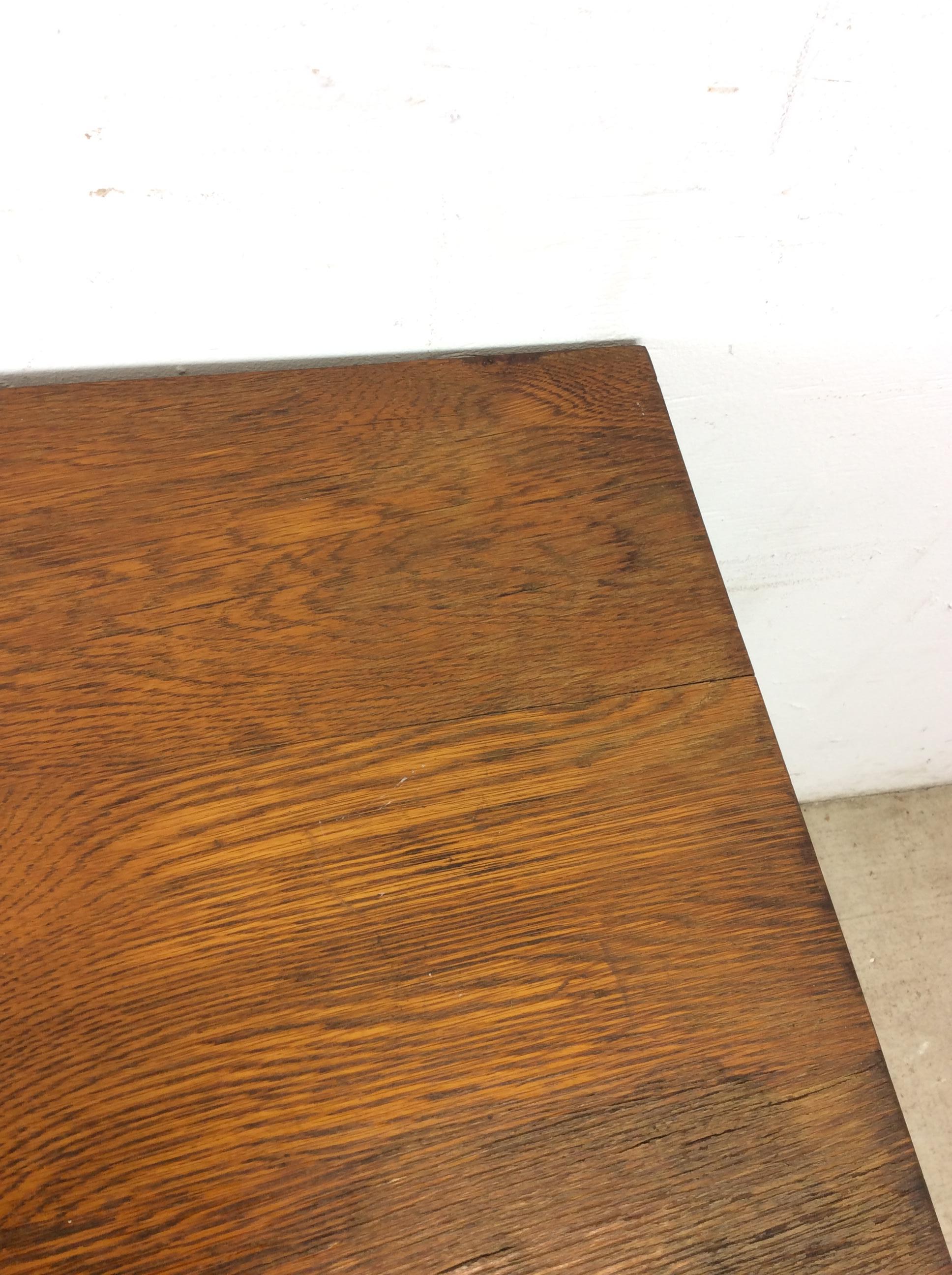 Antique Oak Writing Desk with Drawer & Leaf For Sale 3