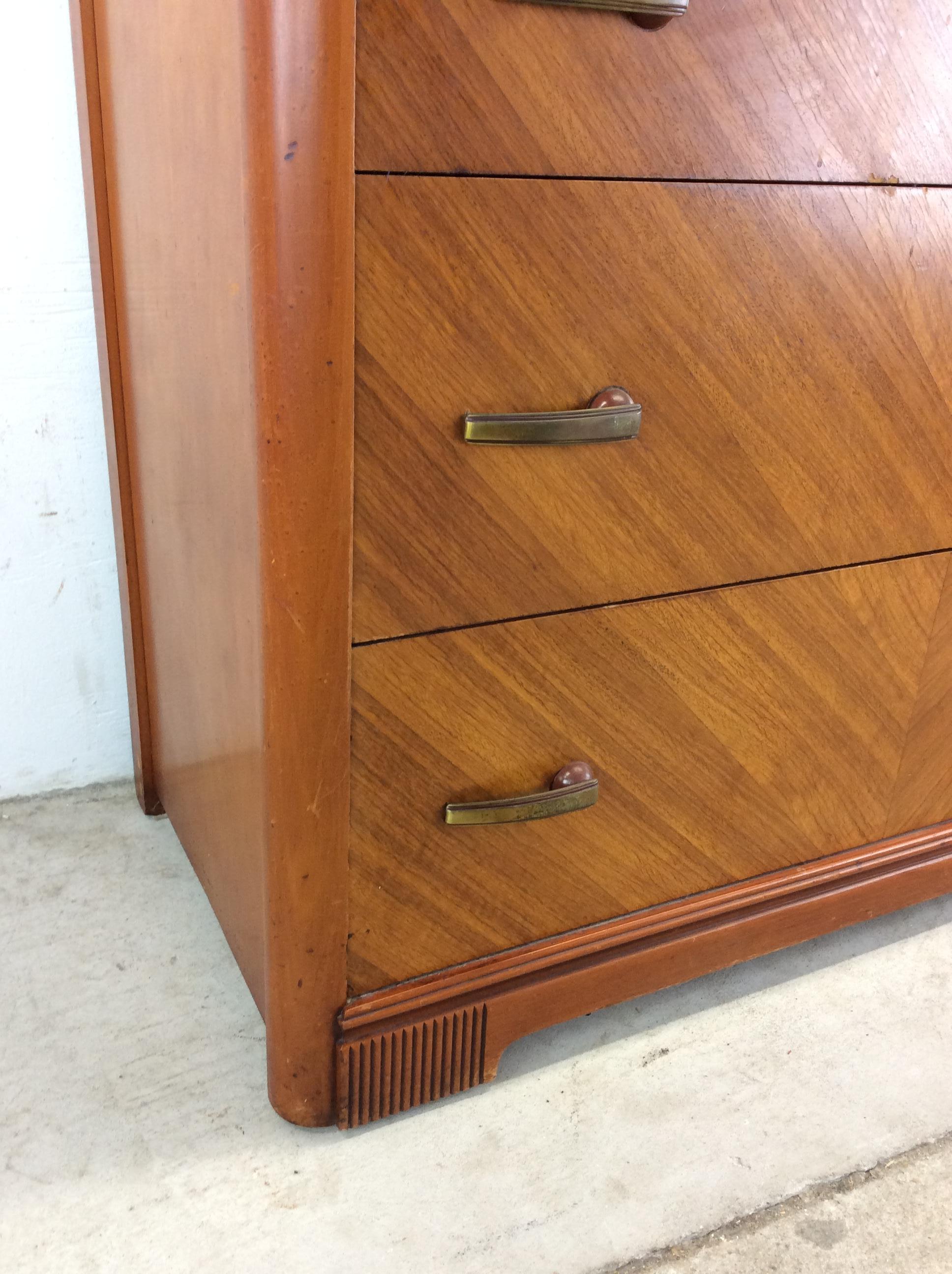 Art Deco Three Drawer Chest with Mounted Mirror For Sale 3