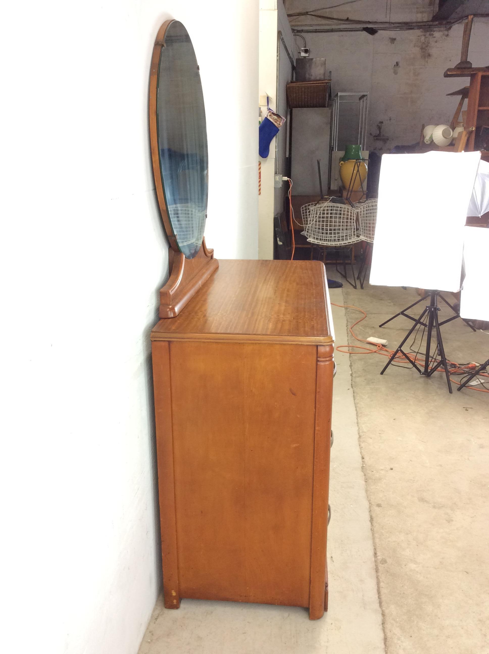 Art Deco Three Drawer Chest with Mounted Mirror For Sale 6