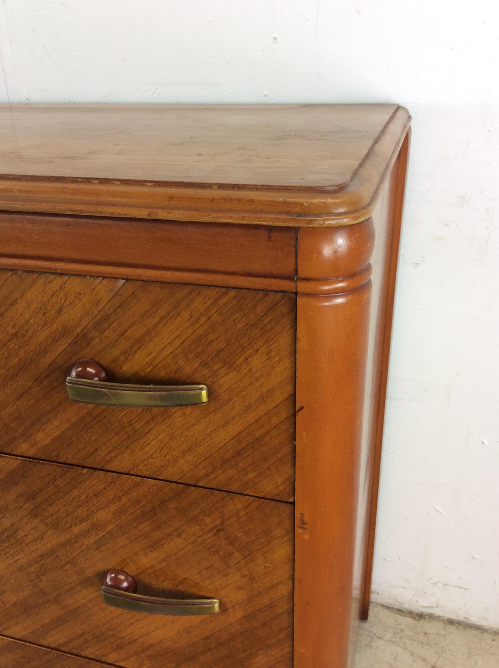 Art Deco Three Drawer Chest with Mounted Mirror For Sale 13