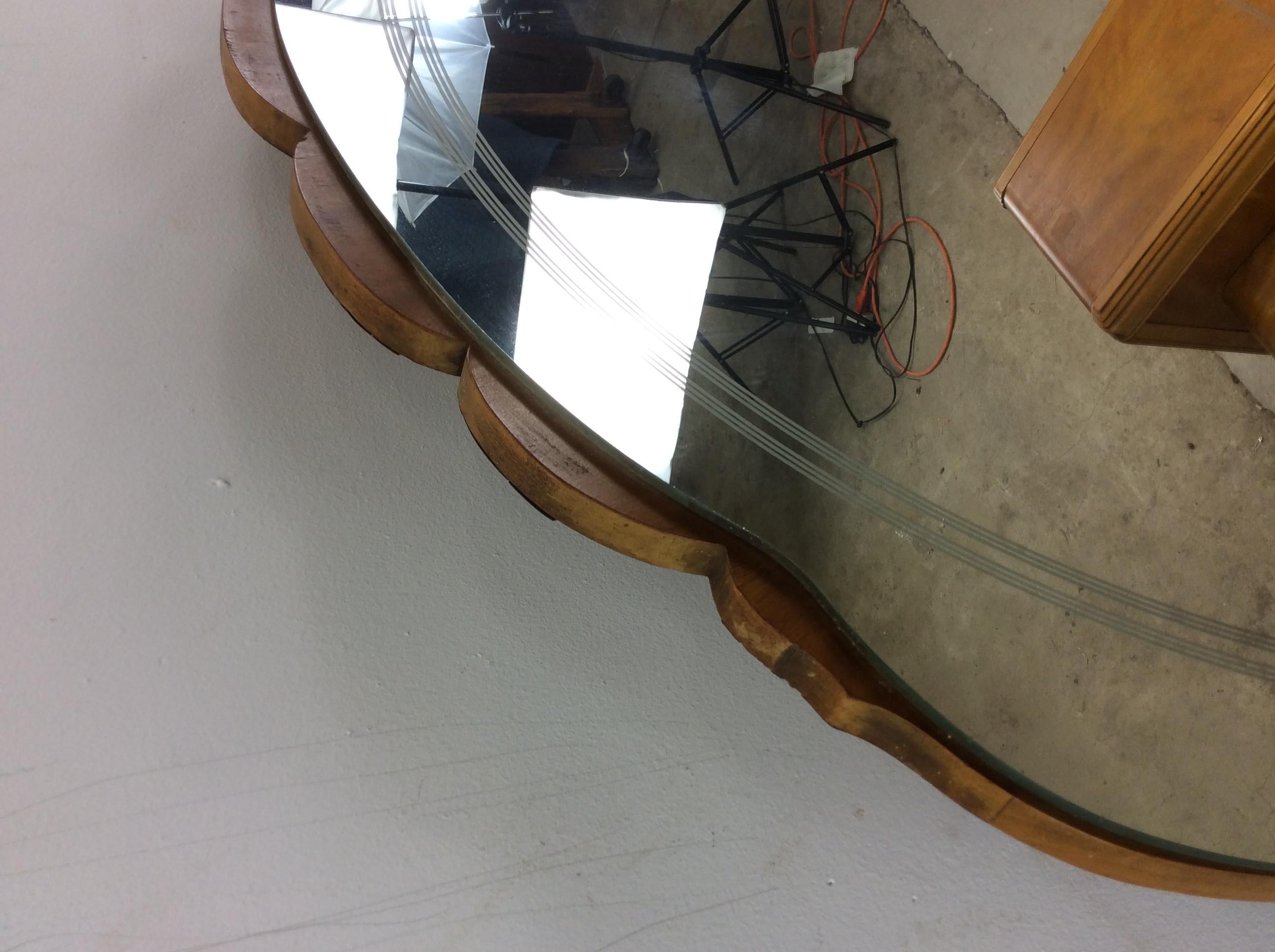 Art Deco Waterfall Vanity with Mirror & Matching Stool For Sale 4