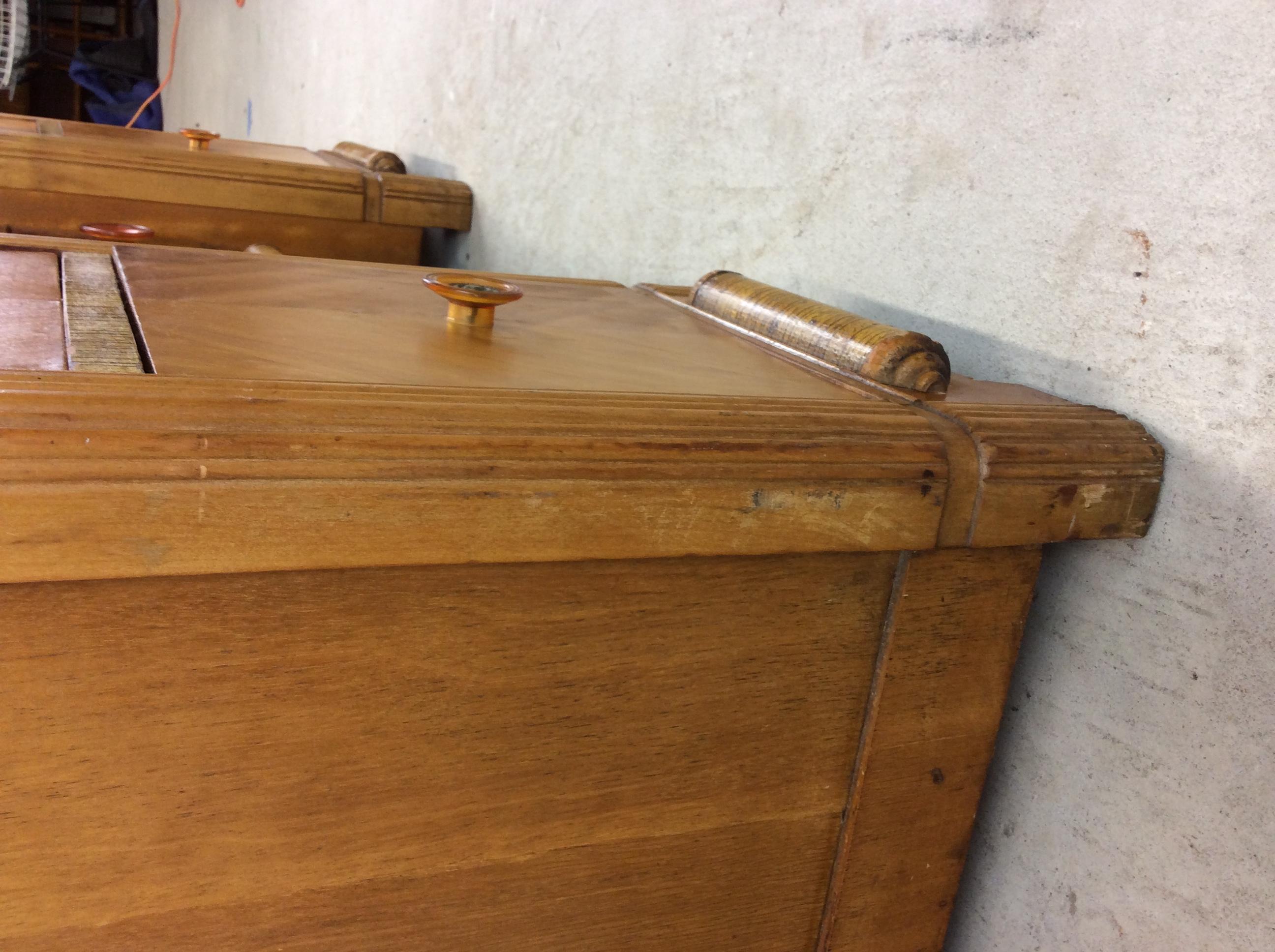 Art Deco Waterfall Vanity with Mirror & Matching Stool For Sale 6