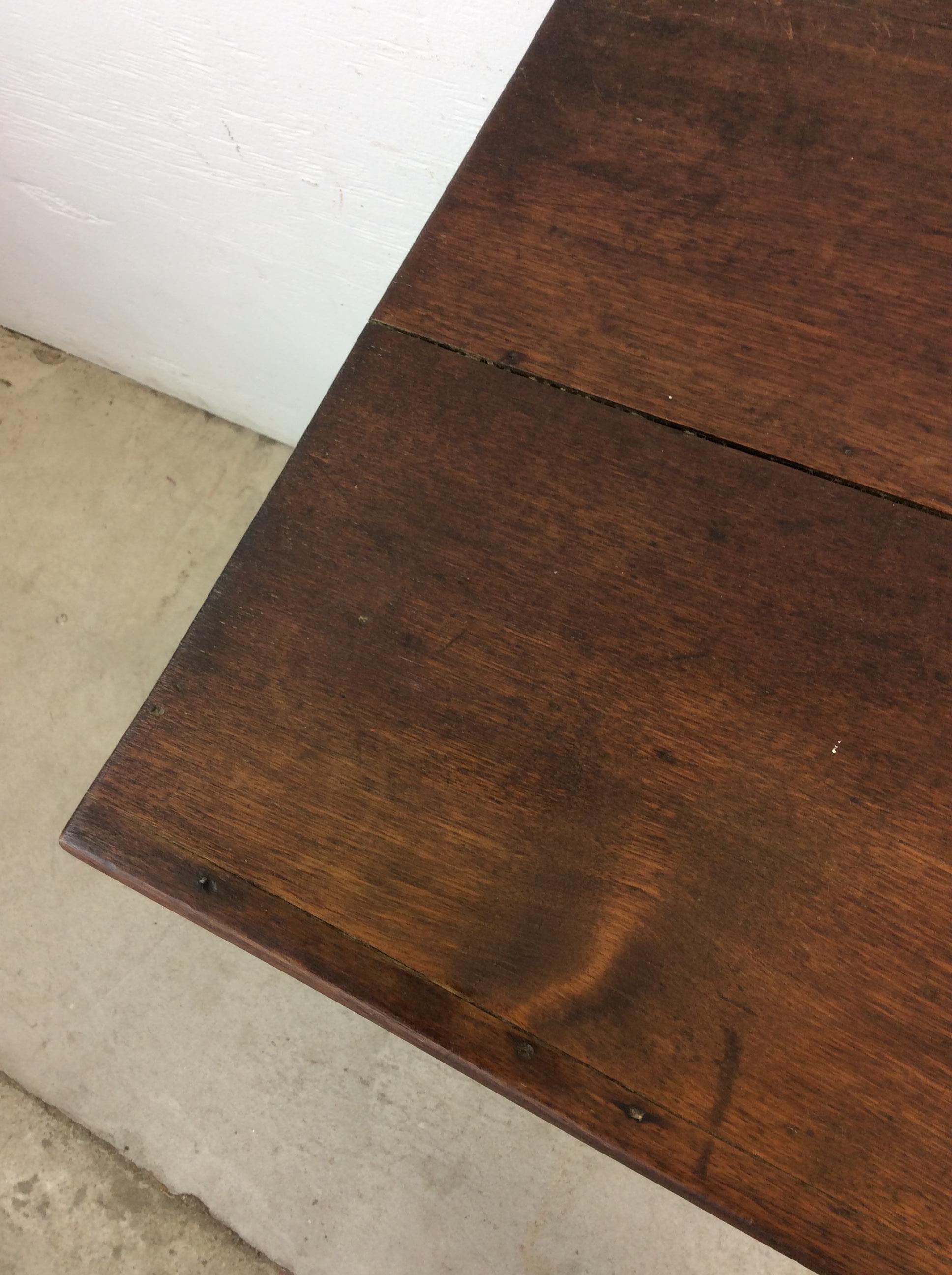 Antique Entryway Sofa Console Table with Solid Wood Top In Good Condition For Sale In Freehold, NJ