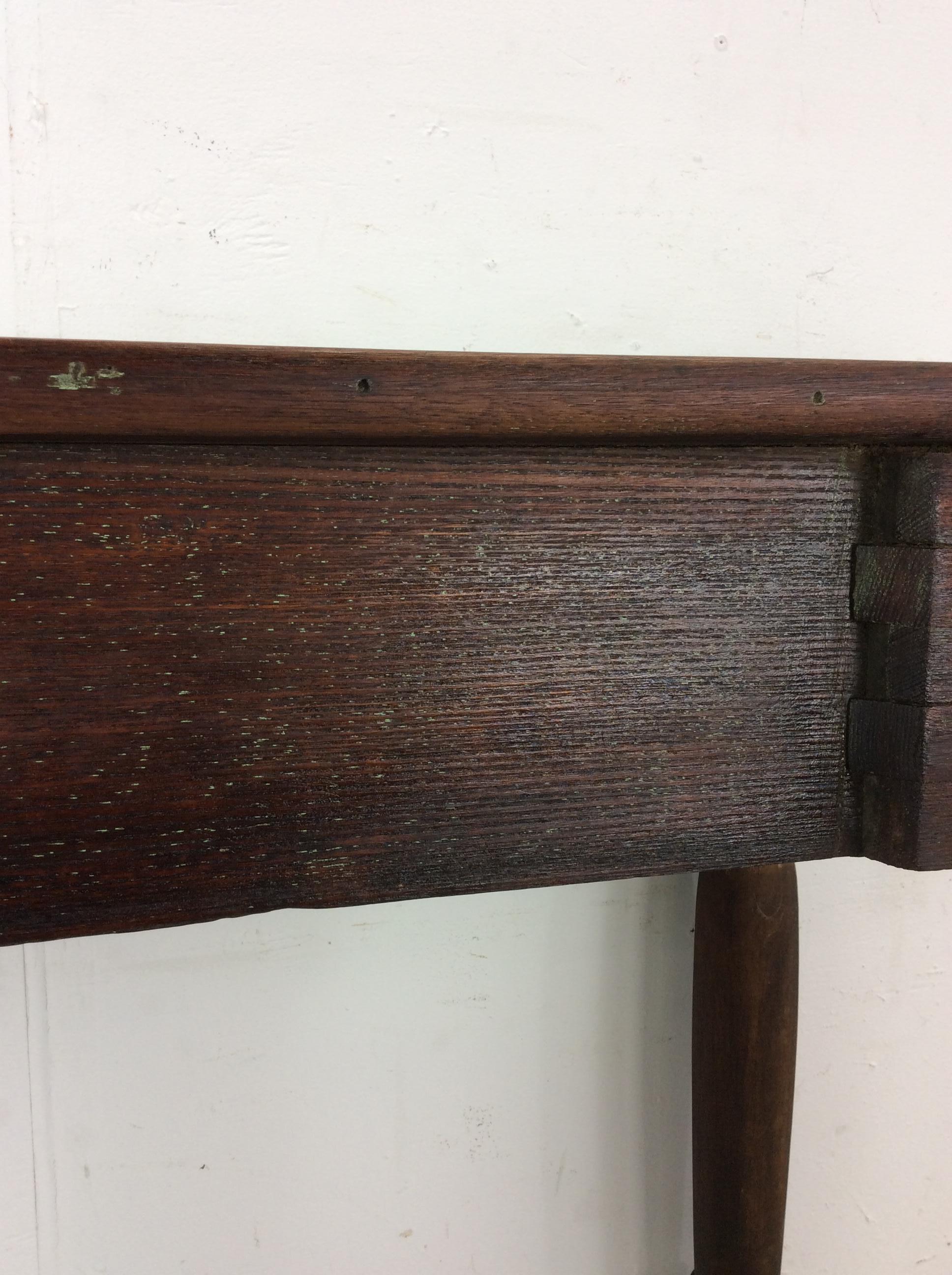 Antique Entryway Sofa Console Table with Solid Wood Top For Sale 8