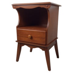 Mid Century Colonial Revival Solid Maple Nightstand with Drawer