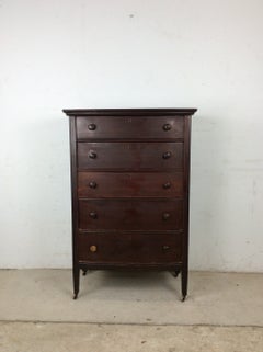 Antique Depression Era Five Drawer Chest with Turned wood Pulls