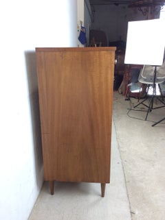 Mid Century Modern Highboy Dresser with Chrome Hardware