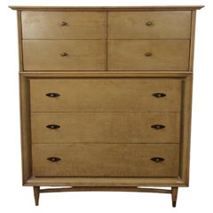 Mid Century Modern Highboy Dresser with Limed Walnut Finish