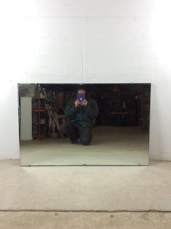 Mid Century Long Rectangular Mirror with Beveled Edge