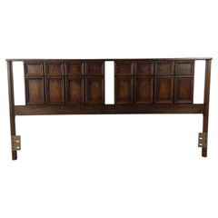 Mid Century Modern King Headboard with Beveled Square Design